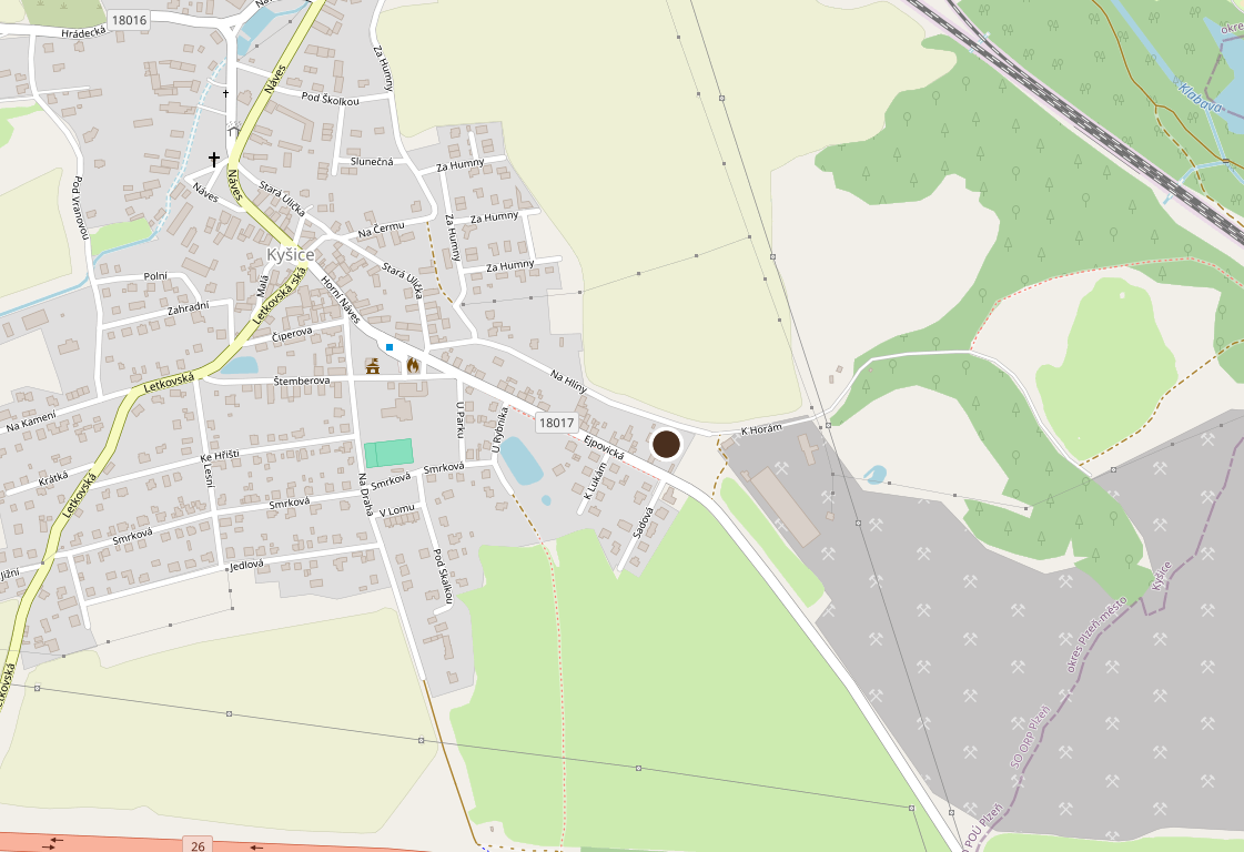 Statická mapa s umístěním provozovny Truhlářství Kavan, Ejpovická 126, Plzeň-Kyšice